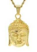 Mens Gold Plated Rope Chain & Buddha Pendant | Appx. 30.8 Grams