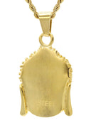 Mens Gold Plated Rope Chain & Buddha Pendant | Appx. 30.8 Grams