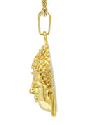 Mens Gold Plated Rope Chain & Buddha Pendant | Appx. 30.8 Grams