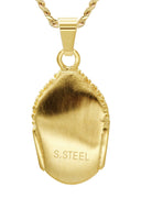 Mens Gold Plated Cuban Link Chain & Buddha Pendant | Appx. 29.2 Grams