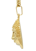Mens Gold Plated Cuban Link Chain & Buddha Pendant | Appx. 29.2 Grams