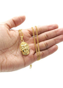 Mens Gold Plated Cuban Link Chain & Buddha Pendant | Appx. 29.2 Grams
