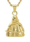 Mens Gold Plated Cuban Link Chain & Buddha Pendant | Appx. 30.3 Grams