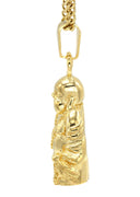 Mens Gold Plated Cuban Link Chain & Buddha Pendant | Appx. 30.3 Grams