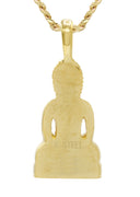 Mens Gold Plated Cuban Link Chain & Buddha Pendant | Appx. 36 Grams