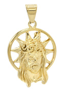 Mens Gold Plated Jesus Head Pendant | 12 Grams