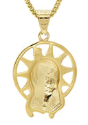 Mens Gold Plated Cuban Link Chain & Jesus Piece Chain | Appx. 20 Grams