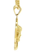 Mens Gold Plated Cuban Link Chain & Jesus Piece Chain | Appx. 20 Grams