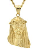 Mens Gold Plated Rope Chain & Jesus Piece Chain | Appx. 22.5 Grams
