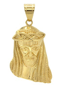 Mens Gold Plated Jesus Head Pendant | 14.5 Grams