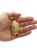 Mens Gold Plated Chief Head Pendant | 26.6 Grams