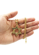 Mens Gold Plated Rope Chain & Star of David Pendant | Appx. 23 Grams