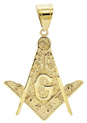 Mens Gold Plated Mason Pendant | 9.5 Grams