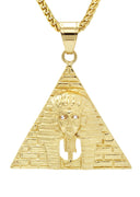 Mens Gold Plated Franco Chain & Pharaoh Pendant | Appx. 21 Grams
