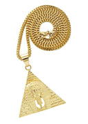 Mens Gold Plated Franco Chain & Pharaoh Pendant | Appx. 21 Grams