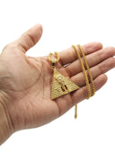 Mens Gold Plated Franco Chain & Pharaoh Pendant | Appx. 21 Grams