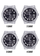 New Style | Hidden Clasp | Diamond Rolex Datejust Watch | 36 MM | Custom Arabic Diamond Dial | Jubilee Band | Diamond Bezel
