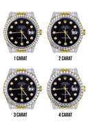 New Style | Hidden Clasp | Gold Rolex Datejust Watch | 36Mm | Black Dial | Jubilee Band