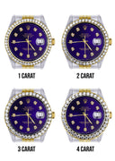 New Style | Hidden Clasp | Diamond Gold Rolex Watch For Men | 36Mm | Royal Blue Dial | Jubilee Band