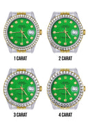 New Style | Hidden Clasp | Gold Rolex Datejust Watch | 36Mm | Green Dial | Jubilee Band