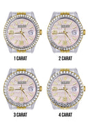 New Style | Hidden Clasp | Gold & Steel Rolex Datejust Watch | 36Mm | Custom Diamond Pink Dial | Jubilee Band