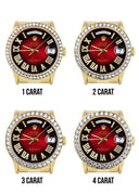 Rolex Day-Date | Presidential | 18K Yellow Gold | Diamond Bezel | Red Diamond Roman Numeral