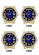 Rolex Day-Date | Presidential | 18K Yellow Gold | Diamond Bezel | Blue Diamond Roman Numeral