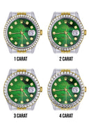 New Style | Hidden Clasp | Diamond Rolex Datejust Two Tone | 36MM | Green Diamond Mother Of Pearl Dial | Jubilee Band