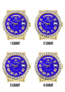 Rolex Day-Date | Presidential | 18K Yellow Gold | Diamond Bezel | Light Blue Roman Diamond Dial