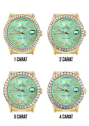 Rolex Day-Date | Presidential | 18K Yellow Gold | Diamond Bezel | Light Green Diamond Roman
