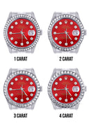 New Style | Hidden Clasp | Diamond Rolex Datejust Watch | 36Mm | Red Diamond Dial | Jubilee Band