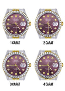 New Style | Hidden Clasp | Diamond Rolex Datejust Watch | 36Mm | Purple Dial | Jubilee Band