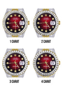 New Style | Hidden Clasp | Gold Rolex Datejust Watch | 36Mm | Red Dial | Jubilee Band