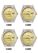 New Style | Hidden Clasp | Gold Rolex Datejust Watch | 36Mm | Gold Dial | Jubilee Band