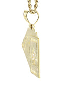 10K Yellow Gold Rope Chain & Cz Playing Cards Pendant | Appx. 17.3 Grams