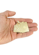 10K Yellow Gold Rope Chain & Playing Cards Pendant | Appx. 24.7 Grams