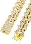 Gold Plated Mens Chain Iced Out Miami Cuban Link
