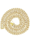Gold Plated Mens Chain Iced Out Miami Cuban Link