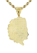10K Yellow Gold Rope Chain & Gold Chief Head Pendant | Appx. 17.8 Grams