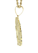 10K Yellow Gold Rope Chain & Gold Chief Head Pendant | Appx. 17.8 Grams