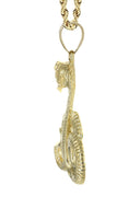 10K Yellow Gold Rope Chain & Gold Cobra Pendant | Appx. 18.1 Grams