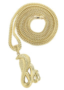 10K Yellow Gold Franco Chain & Gold Cobra Pendant | Appx. 21.7 Grams