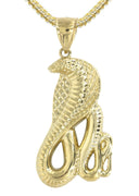 10K Yellow Gold Franco Chain & Gold Cobra Pendant | Appx. 21.7 Grams