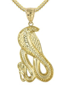 10K Yellow Gold Franco Chain & Gold Cobra Pendant | Appx. 21.7 Grams