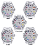 Diamond Mens Rolex Datejust Watch 16200  | 36MM | Full Diamond Color Roman Dial | Oyster Band
