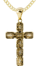 10K Yellow Gold Franco Chain & Cz Gold Cross 3 Necklace | Appx. 14.7 Grams