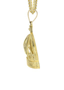 10K Yellow Gold Franco Chain & Gold Crown Pendant | Appx. 20.2 Grams