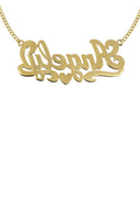 14K Ladies Two Tone Name Plate Necklace | Appx. 6.9 Grams