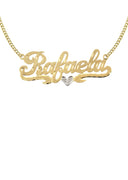 Ladies Diamond Cut with Diamond Name Plate Necklace | Appx. 7.8 Grams