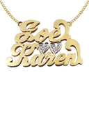 Ladies Couple Names Name Plate Necklace | Appx. 12 Grams